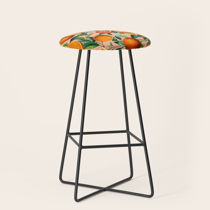Oranges Pink Vintage Botanical Stool Gallery Image 1