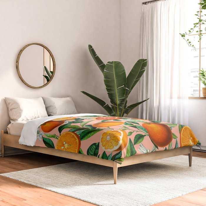 Oranges Pink Vintage Botanical Comforter Gallery Image 2