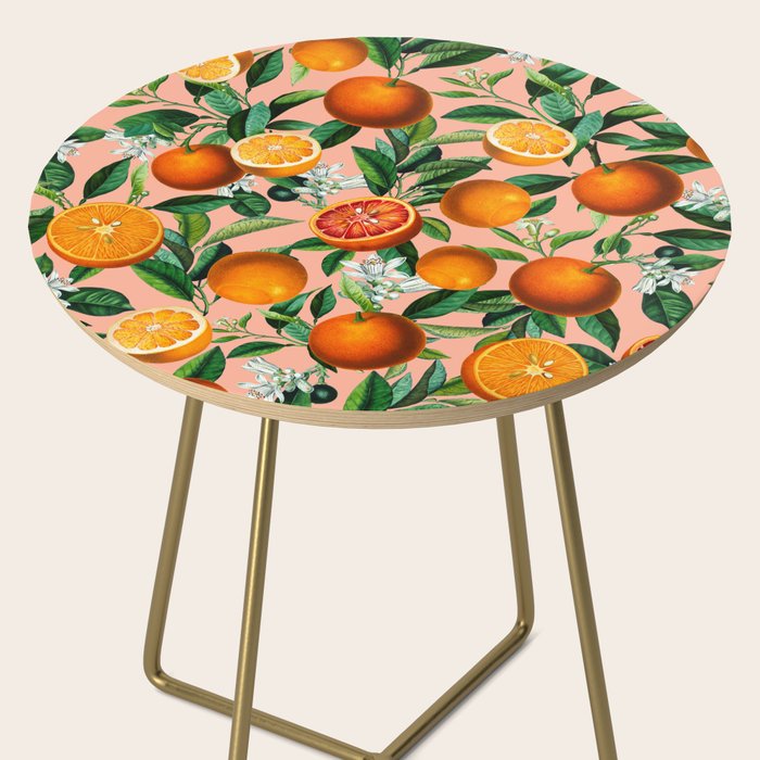 Oranges Pink Vintage Botanical Side Table Gallery Image 2