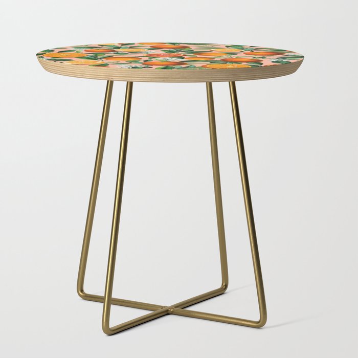 Oranges Pink Vintage Botanical Side Table Gallery Image 1