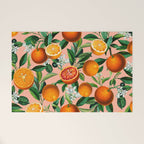 Oranges Pink Vintage Botanical Welcome Mat Gallery Image 1