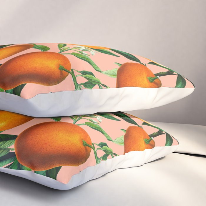 Oranges Pink Vintage Botanical Pillow Sham Gallery Image 3