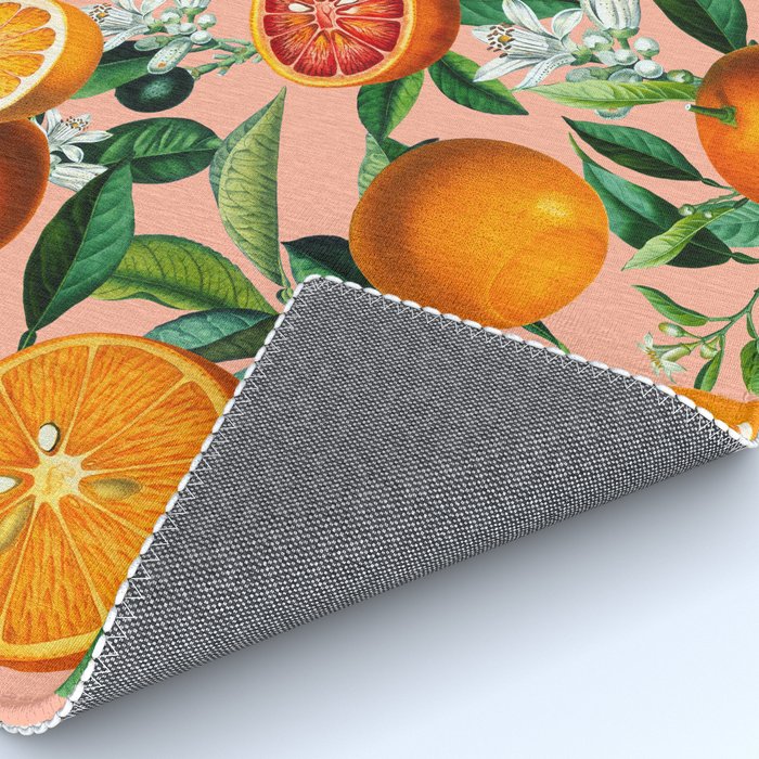Oranges Pink Vintage Botanical Rug Gallery Image 4