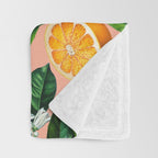 Oranges Pink Vintage Botanical Throw Blanket Gallery Image 3