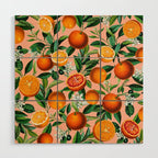 Oranges Pink Vintage Botanical Wood Wall Art Gallery Image 1