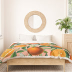Oranges Pink Vintage Botanical Duvet Cover Gallery Image 3