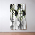Woman With Flowers and Butterflies 3 Window Curtain Gallery Image 3