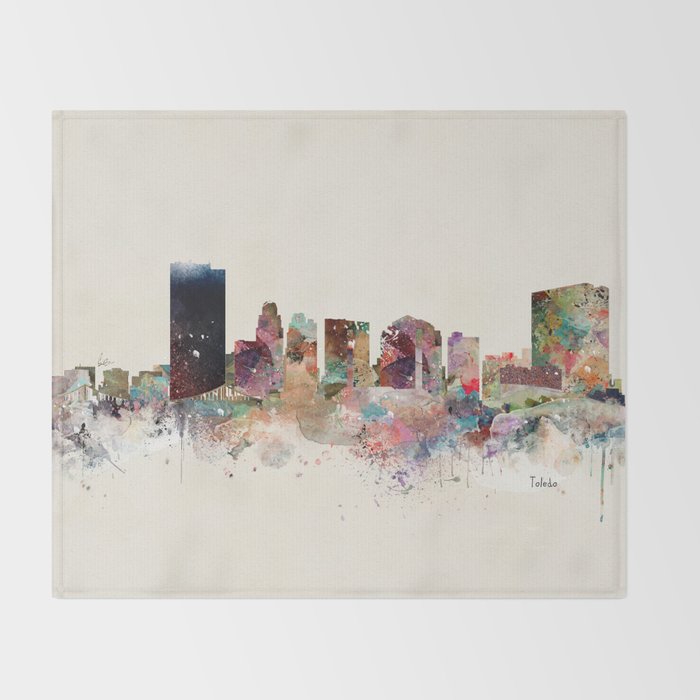 toledo ohio skyline Throw Blanket Gallery Image 2