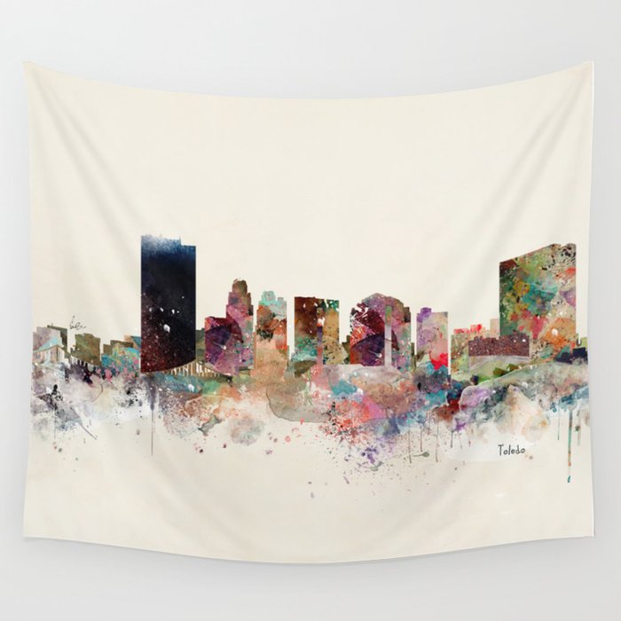 toledo ohio skyline Wall Tapestry Gallery Image 4