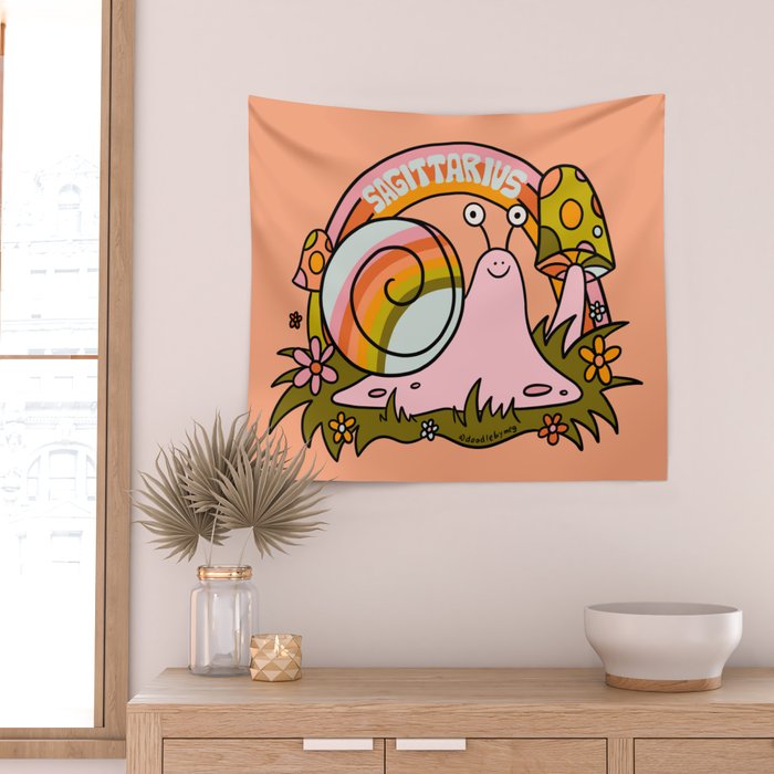 Sagittarius Snail Wall Tapestry Gallery Image 2