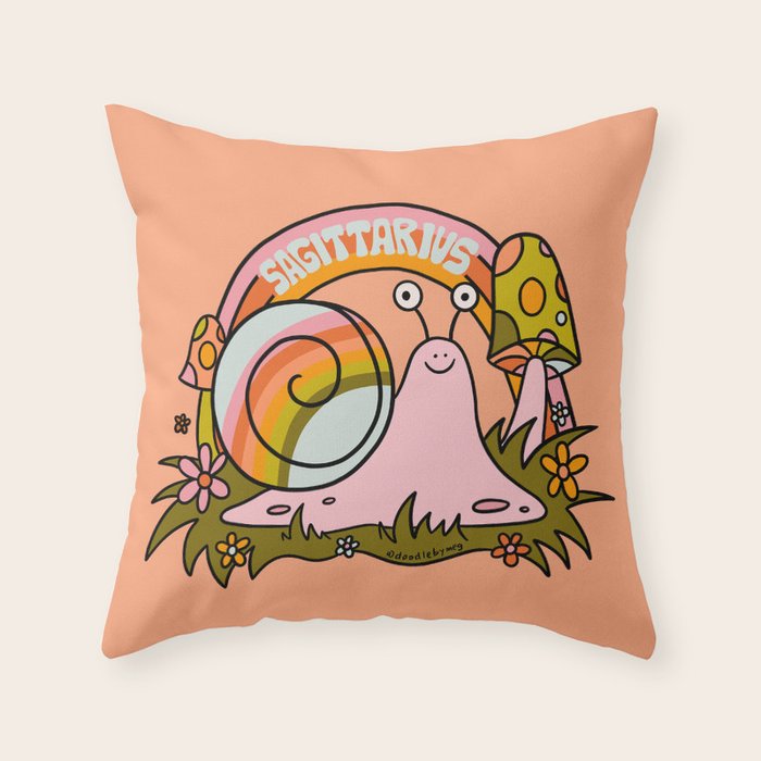 Sagittarius Snail Throw Pillow Gallery Image 6