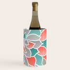 Modern Floral Prints, Coral, Teal Green and Gray Wine Chiller Gallery Image 3