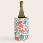 Modern Floral Prints, Coral, Teal Green and Gray Wine Chiller Gallery Image 1