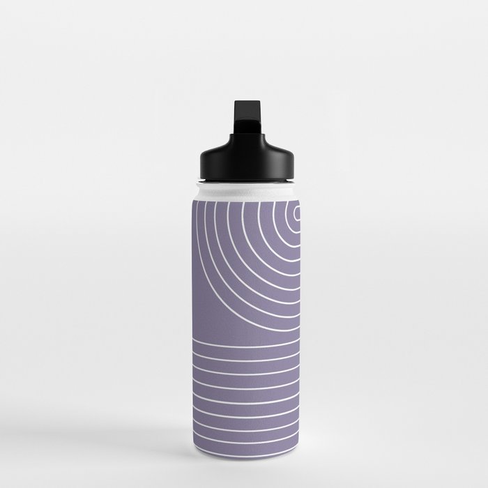 Minimal Line Curvature XXIII Lavender Purple Mid Century Modern Arch Abstract Water Bottle Gallery Image 3