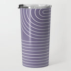 Minimal Line Curvature XXIII Lavender Purple Mid Century Modern Arch Abstract Travel Mug Gallery Image 3