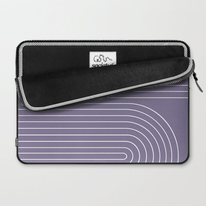 Minimal Line Curvature XXIII Lavender Purple Mid Century Modern Arch Abstract Laptop Sleeve Gallery Image 2