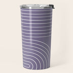 Minimal Line Curvature XXIII Lavender Purple Mid Century Modern Arch Abstract Travel Mug Gallery Image 2