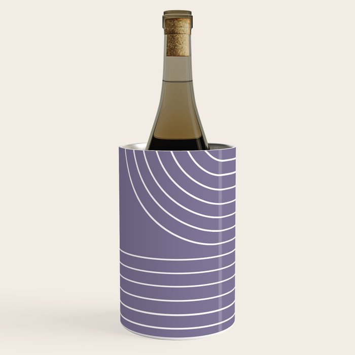 Minimal Line Curvature XXIII Lavender Purple Mid Century Modern Arch Abstract Wine Chiller Gallery Image 2
