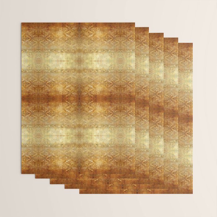AGED GOLDEN DAMASK Shabby Chic  Wrapping Paper Gallery Image 3