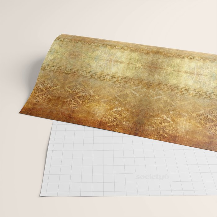 AGED GOLDEN DAMASK Shabby Chic  Wrapping Paper Gallery Image 2