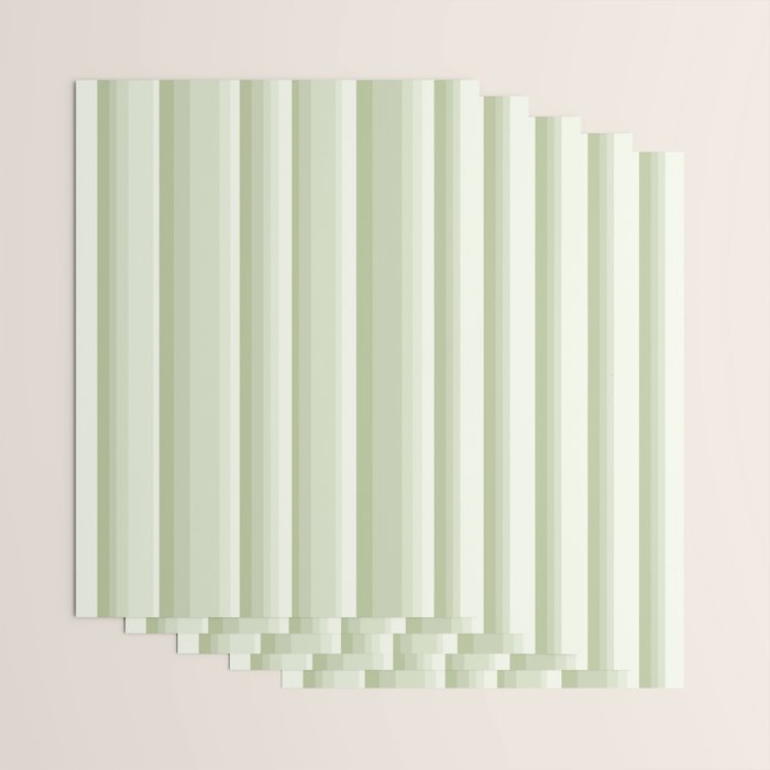 Classic Stripes XXI - Pastel Natural Green Wrapping Paper Gallery Image 3