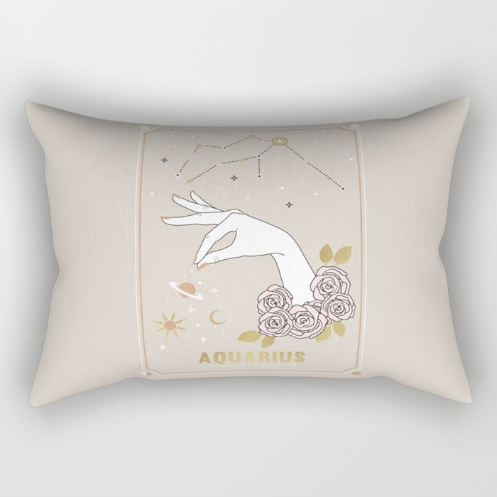 Aquarius Zodiac Sign Rectangular Pillow Gallery Image 2