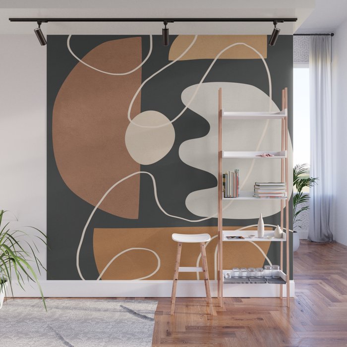 Minimal Colorful Abstract Shapes 5 Wall Mural Gallery Image 1