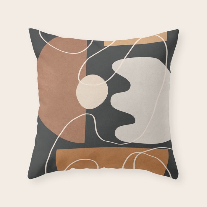 Minimal Colorful Abstract Shapes 5 Throw Pillow Gallery Image 6