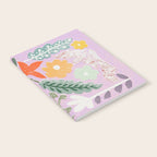 Block print summer meadow soft lilac Notebook Gallery Image 2