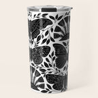 Black & White Retro, Folk Butterfly Travel Mug Gallery Image 1