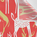 Red christmas reindeer animal pattern Wall Tapestry Gallery Image 3