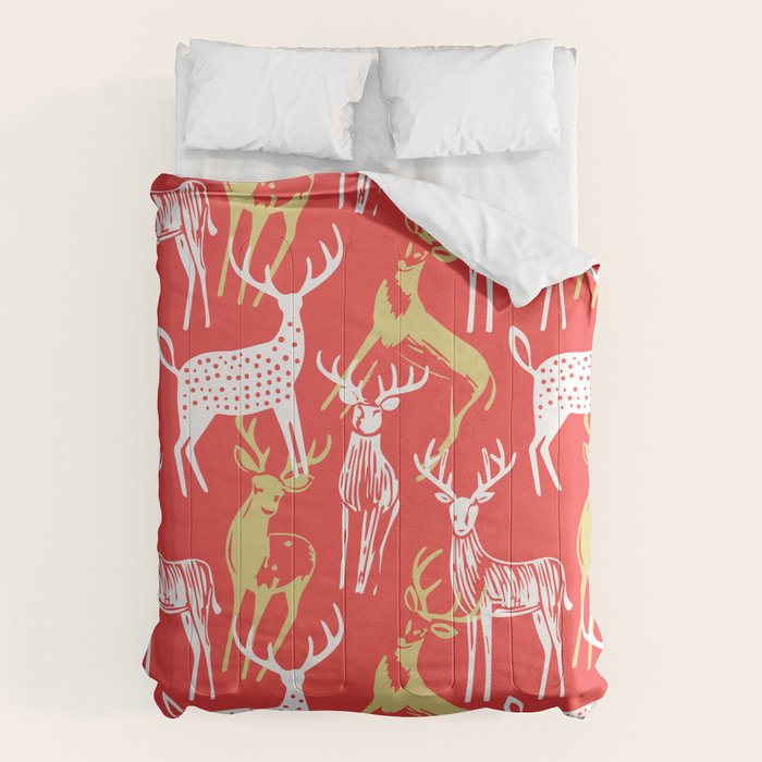 Red christmas reindeer animal pattern Comforter Gallery Image 6