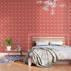 Red christmas reindeer animal pattern Wallpaper Gallery Image 3
