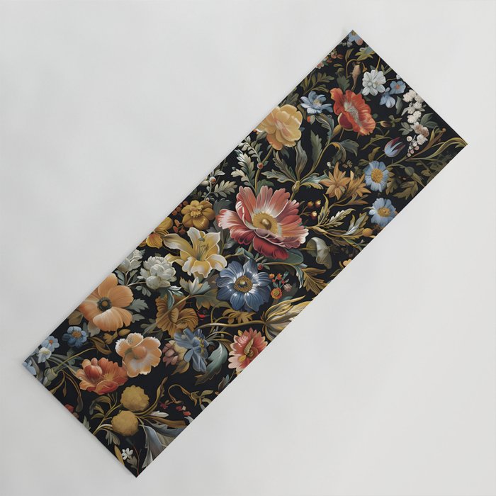 Countryside Bloom Ethereal Dark Floral Yoga Mat Gallery Image 1