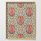 Retro Floral Beetle - pink red gold and teal Serving Tray Gallery Image 1