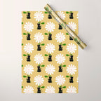 Cat with flower Wrapping Paper Gallery Image 1