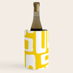 Retro Mid Century Modern Abstract Pattern 335 Yellow Wine Chiller Gallery Image 1