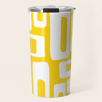 Retro Mid Century Modern Abstract Pattern 335 Yellow Travel Mug Gallery Image 1