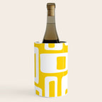 Retro Mid Century Modern Abstract Pattern 335 Yellow Wine Chiller Gallery Image 2