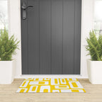 Retro Mid Century Modern Abstract Pattern 335 Yellow Welcome Mat Gallery Image 3