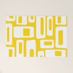 Retro Mid Century Modern Abstract Pattern 335 Yellow Welcome Mat Gallery Image 1