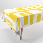 Retro Mid Century Modern Abstract Pattern 335 Yellow Tablecloth Gallery Image 1