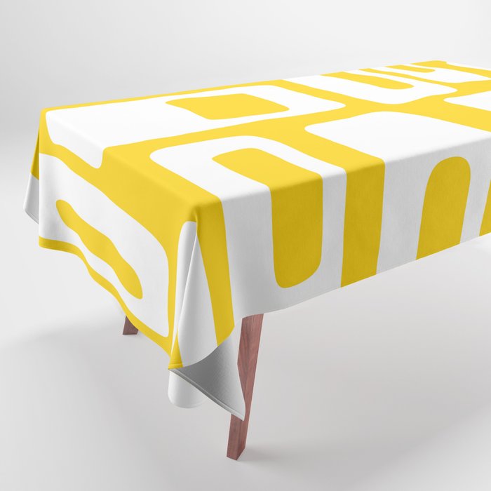 Retro Mid Century Modern Abstract Pattern 335 Yellow Tablecloth Gallery Image 1