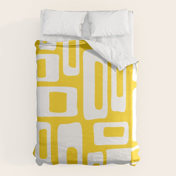 Retro Mid Century Modern Abstract Pattern 335 Yellow Duvet Cover Gallery Image 1