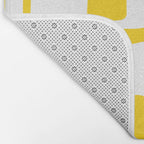 Retro Mid Century Modern Abstract Pattern 335 Yellow Bath Mat Gallery Image 2