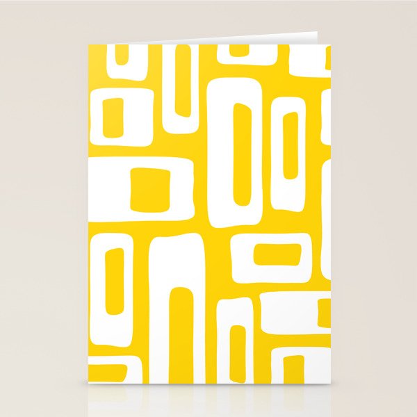 Retro Mid Century Modern Abstract Pattern 335 Yellow Stationery Card Gallery Image 2