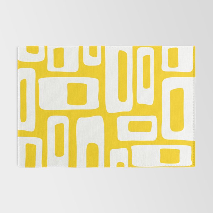 Retro Mid Century Modern Abstract Pattern 335 Yellow Rug Gallery Image 2