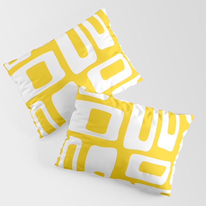 Retro Mid Century Modern Abstract Pattern 335 Yellow Pillow Sham Gallery Image 1