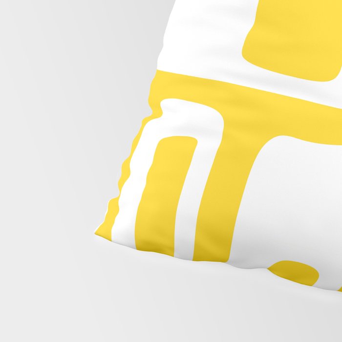 Retro Mid Century Modern Abstract Pattern 335 Yellow Pillow Sham Gallery Image 4