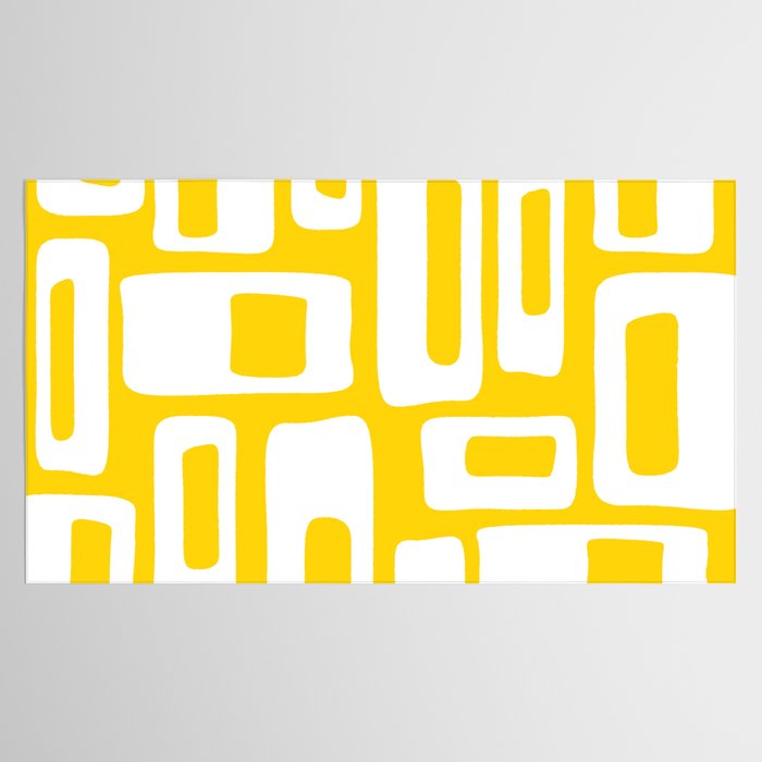 Retro Mid Century Modern Abstract Pattern 335 Yellow Tablecloth Gallery Image 2